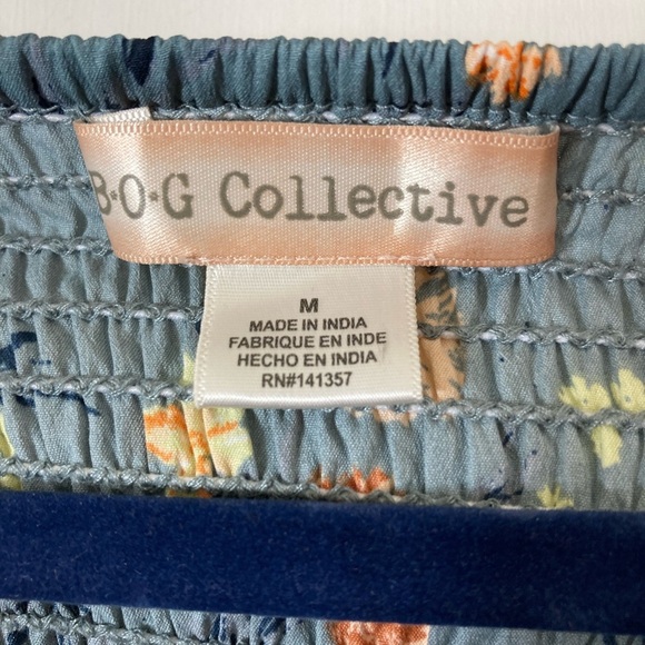 B.O.G. Collective sleeveless sweetheart bodice floral print on teal jumpsuit - Picture 5 of 6